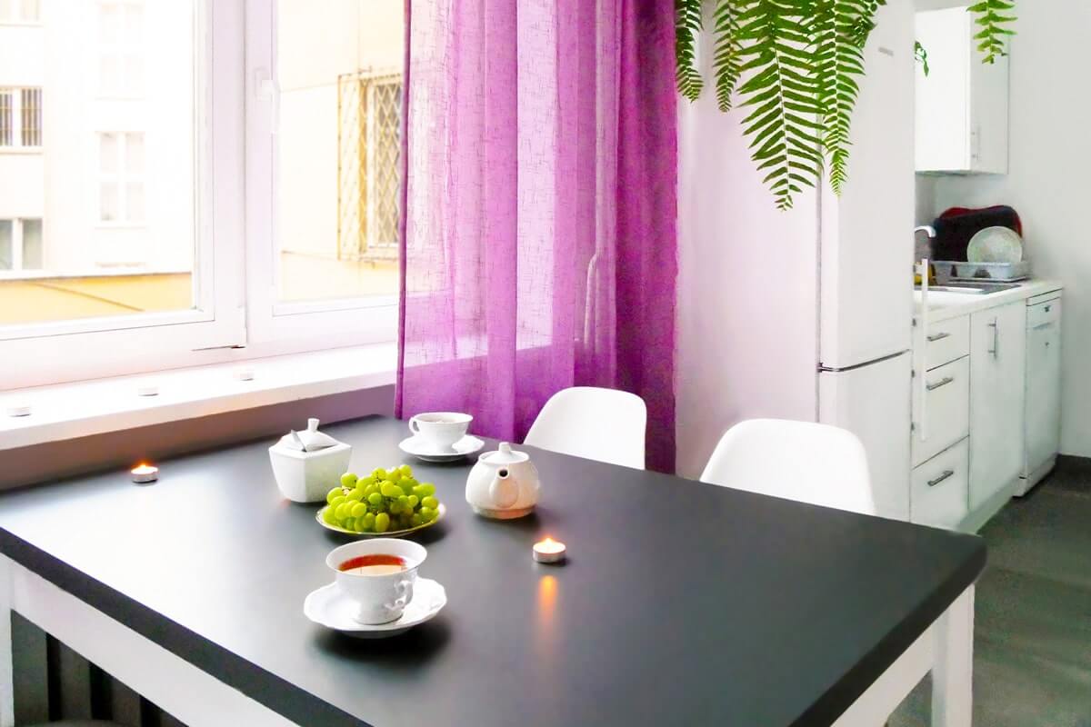 kuchnia apartamentu do wynajęcia rozkosz czereśni na marszałkowskiej 27 w warszawie